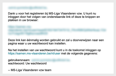 schermafbeelding van een email