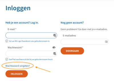 Wachtwoord vergeten