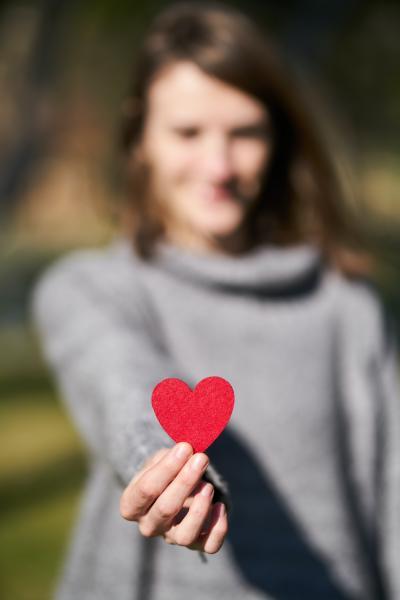 vrouw met hart