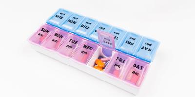 Medicatie bij darmproblemen bij personen met MS - Medicatiedoosje voor een week